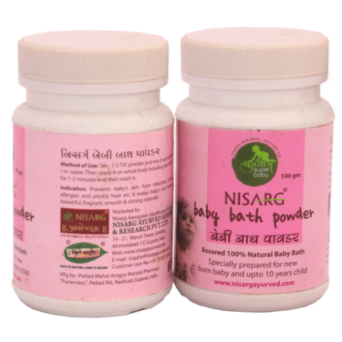 NISARG BABY BATH POWDER 100 GM                                                